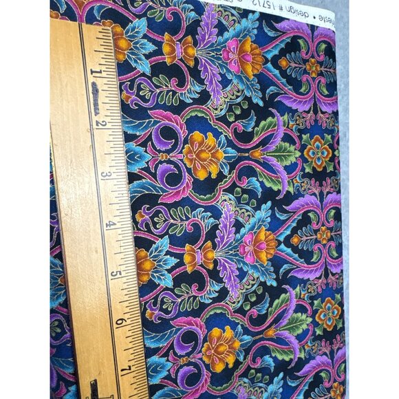 Vibrant Floral & Leaf Print Cotton Fabric by Robert Kaufman 1/2 yard x 44" - Picture 7 of 9